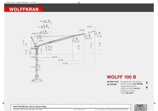 Wolffkran 100 B