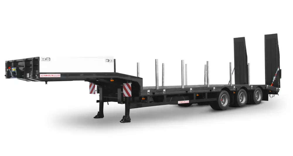 Schwarzmüller 3-axle low loader semitrailer with offset platform - reinforced