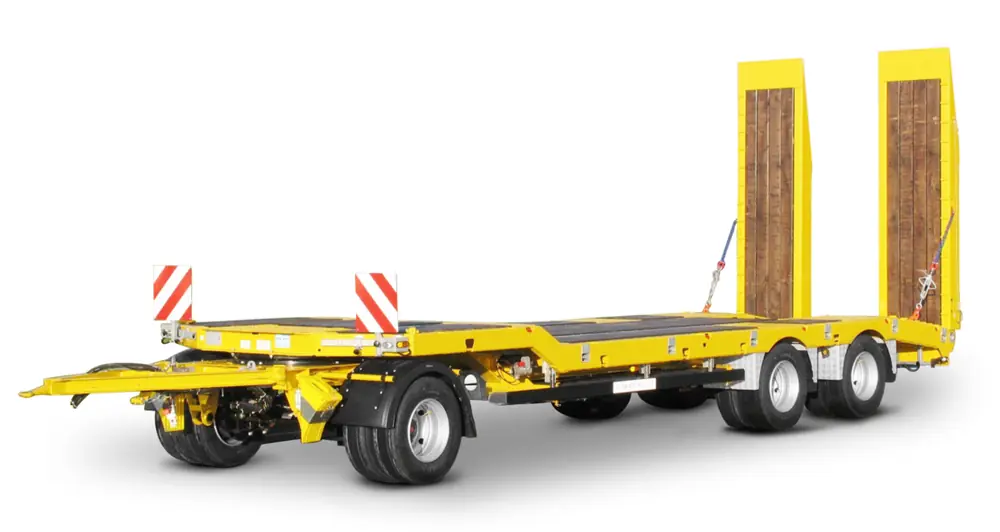 Schwarzmüller 3-axle low loader trailer with offset platform
