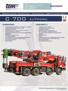 tcm C 700 (6x4x4) Tcm crane - load chart